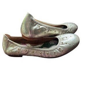 BORN Julianne Gold Stud Metallic Ballet Shoes/Flats Leather Comfort Women's 8
